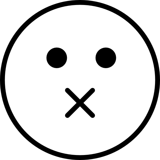 Silent, Emoticon, Cross, Emoticons Square, Emoticons, Mouth