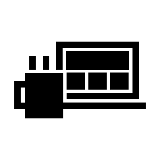 Laptop And Hot Coffee Cup Free Vector Icons Designed