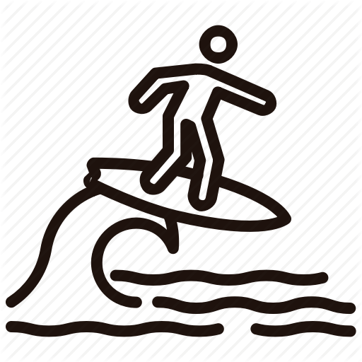 Surf, Surfboard, Surfer, Surfing, Wave Icon