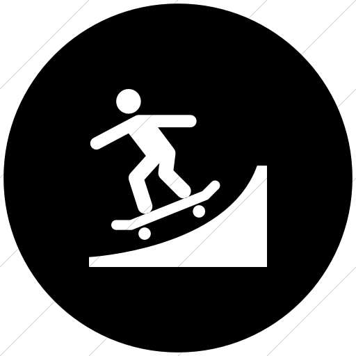Flat Circle White On Black Iconathon Skate Park Icon
