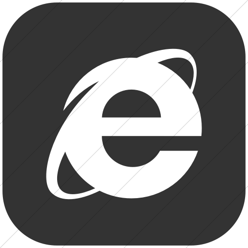 Flat Rounded Square White On Dark Gray Social Media Ie Icon