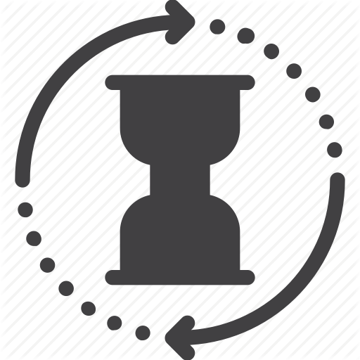 Around, Arrows, Hourglass, Processing, Time Icon