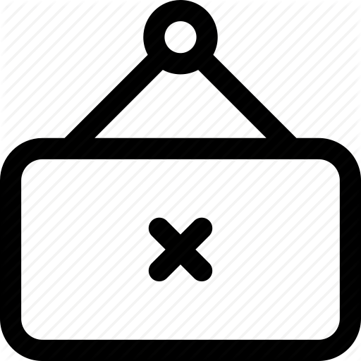 Entrance, Error, Hanging, Rejected, Sign, Unavailable Icon