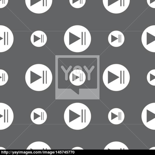 Play Button Icon Seamless Pattern On A Gray Background Vector