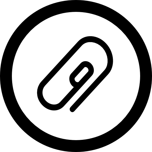 Attach Symbol Of Oblique Paperclip In Circular Button Of Interface