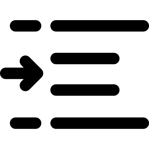 Indent Increase Interface Symbol Icons Free Download