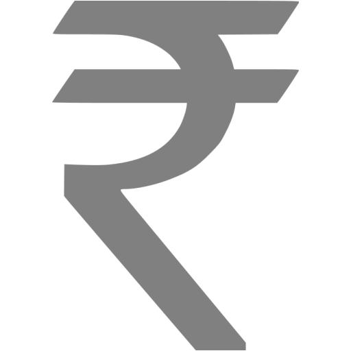 Gray Indian Rupee Icon