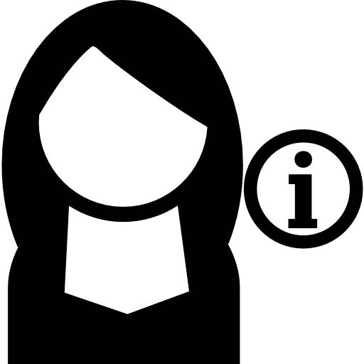 Female, User, With, Information, Button Icon Free Of User