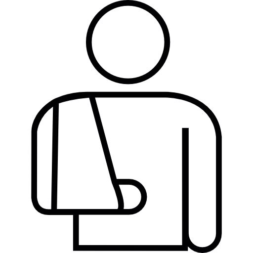 Male Silhouette With Arm Injury Icons Free Download