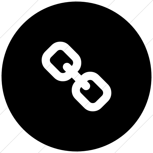 Flat Circle White On Black Bootstrap Font Awesome Link Icon