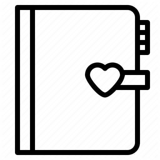 Diary, Love, Romance, Story Icon