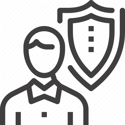 Insurance, Job, Person, Protection, Shield, Staff, Thinking Icon