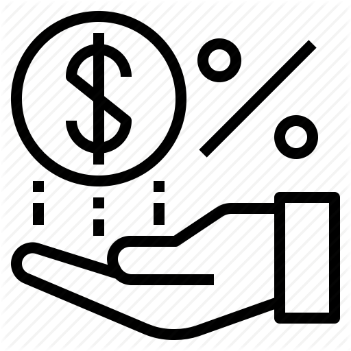 Interest, Money, Percent, Rate, Receive Icon