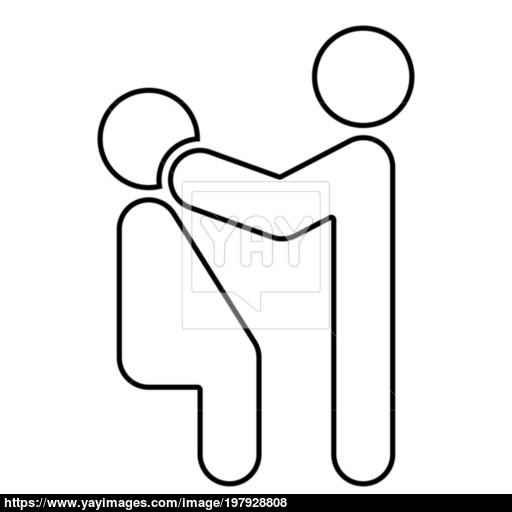 Doctor Examines Patient Icon Black Color Illustration Flat Style