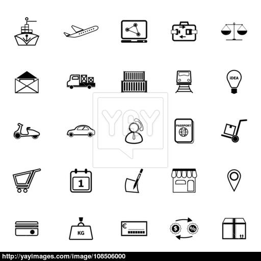 International Business Line Icons On White Background Vector