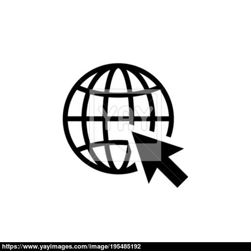 Go To Web Icon In Flat Style Internet Symbol Vector