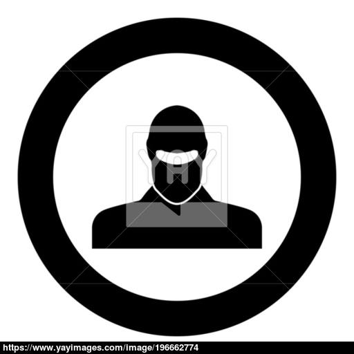 Man In Balaclava Or Pasamontanas Black Icon In Circle Vector