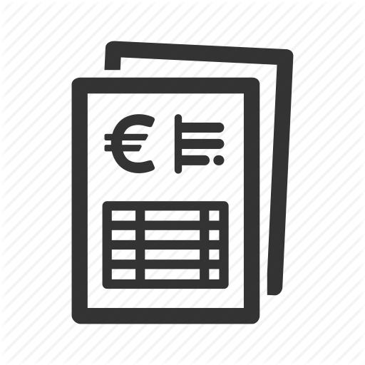 Bill, Currency, Euro, Invoice, Payment, Payslip, Receipt Icon