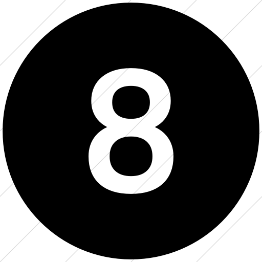 Flat Circle White On Black Alphanumerics Number Icon