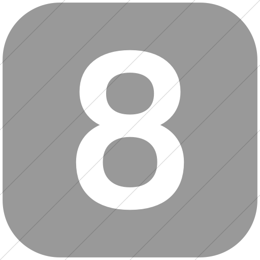 Flat Rounded Square White On Light Gray Alphanumerics