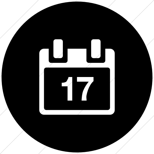 Flat Circle White On Black Broccolidry Calendar Icon