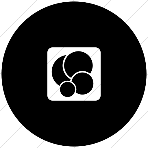 Flat Circle White On Black Foundation Social Game