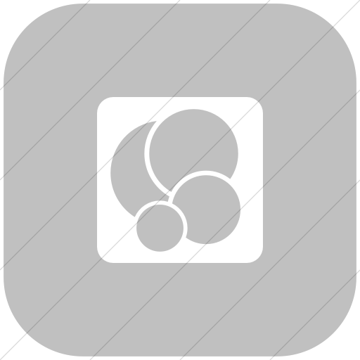 Flat Rounded Square White On Silver Foundation Social