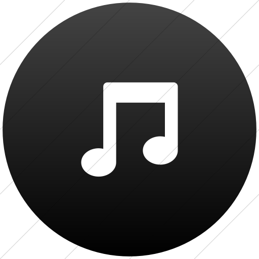 Flat Circle White On Black Gradient Foundation Music Icon