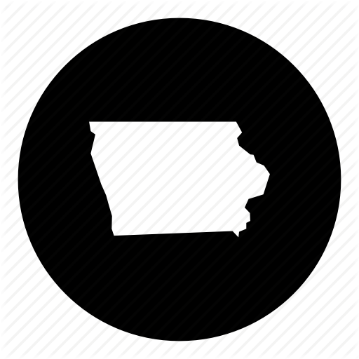 American, Iowa, Location, Map, State Icon