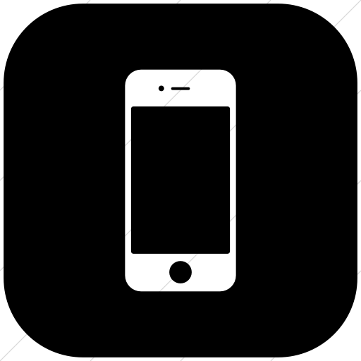 Flat Rounded Square White On Black Raphael Iphone Icon
