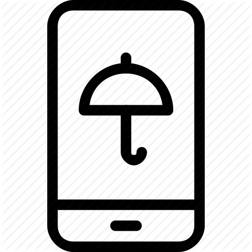 Android, App, Iphone, Phone, Rain, Smartphone, Umbrella, Weather Icon