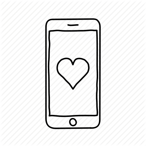 Devices, Handdrawn, Health, Heart, Iphone, Mobile, Screens Icon