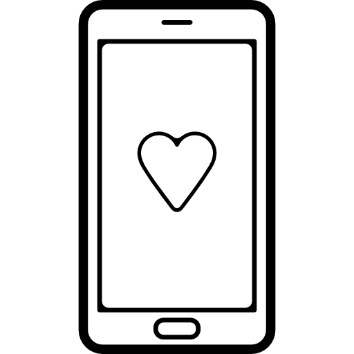 Mobile Phone With A Heart Symbol On Screen Icons Free Download
