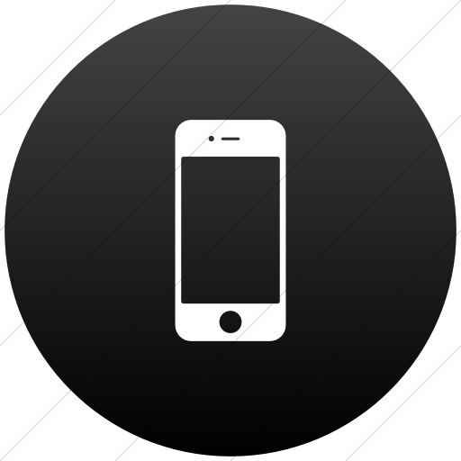 Flat Circle White On Black Gradient Raphael Iphone Icon