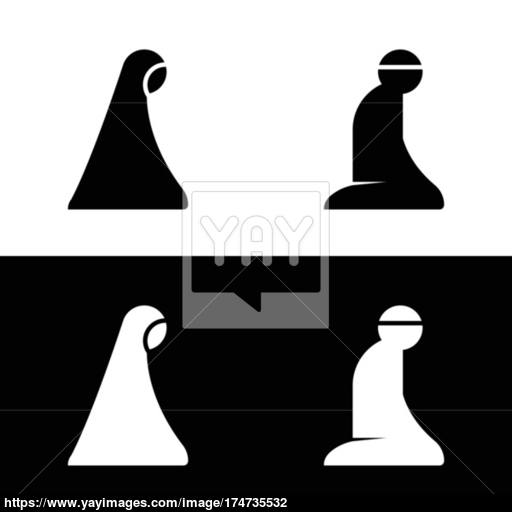 Islamic Prayer Room Area Sign Symbol Logo Icon Vector