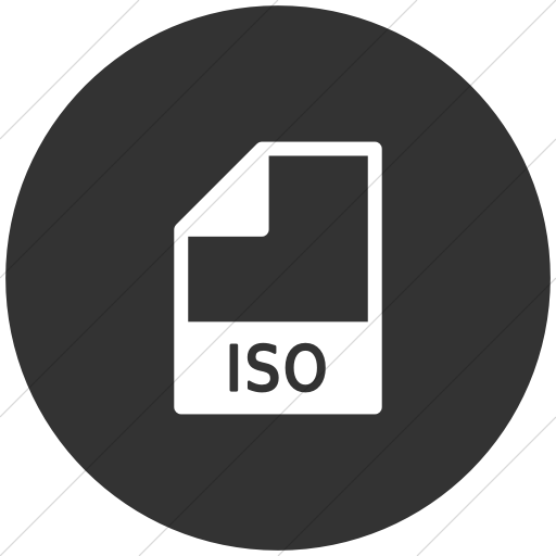 Flat Circle White On Dark Gray Mime Types Document Iso Icon