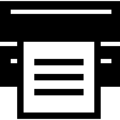 Printer With A Text Sheet In It Icons Free Download