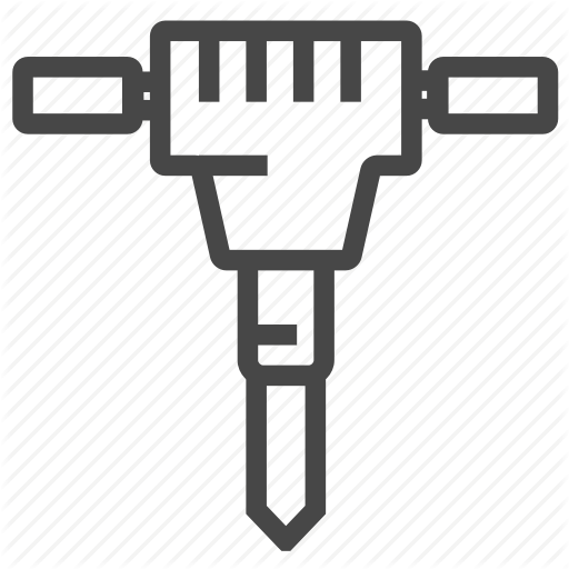Construction, Drill, Hammer, Jackhammer, Tools Icon