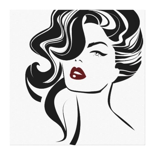 Retro Girl Red Lips Canvas Prints