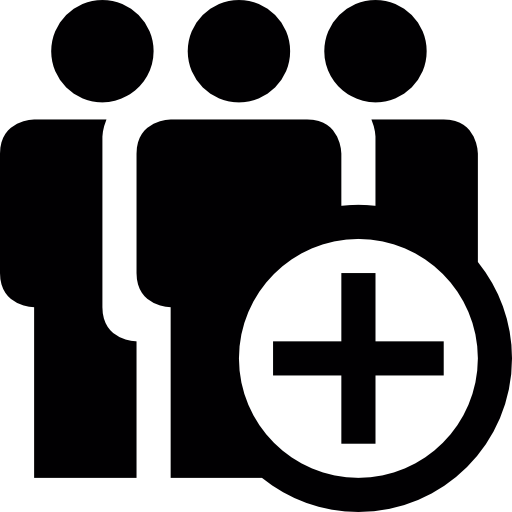 Group Add Button For Interface With Full Bodies Shapes Icons Free