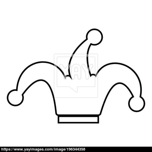 Jester's Cap Icon Black Color Illustration Flat Style Simple Image