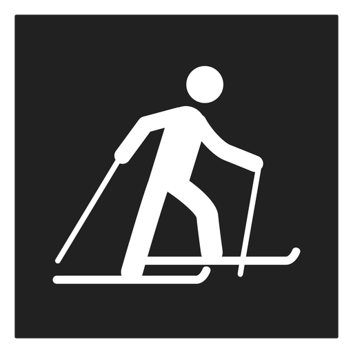 Winter Ski Square Icon
