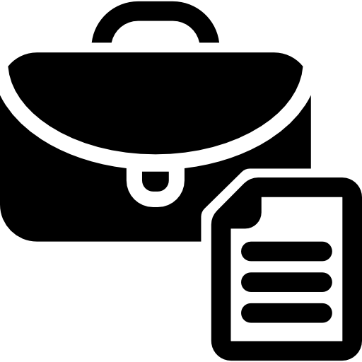 Job Search Symbol Of Suitcase And Curriculum Paper Icon Minimal