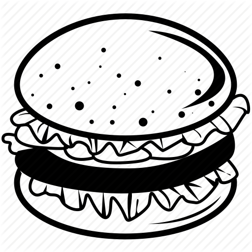 Hamburger Black And White Png Transparent Images