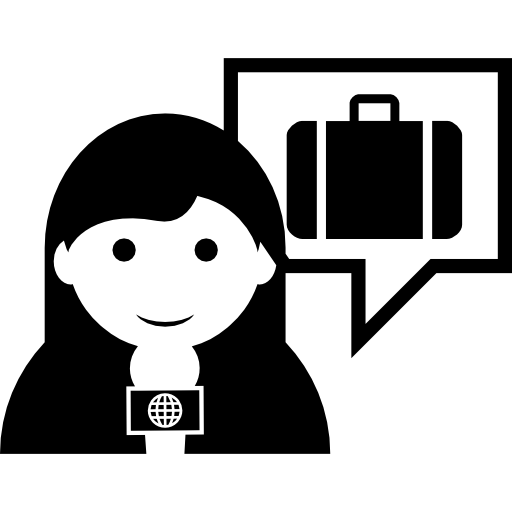 Journalist Female Talking About Travels Icons Free Download