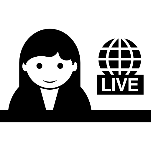 Live News Female Journalist Icons Free Download