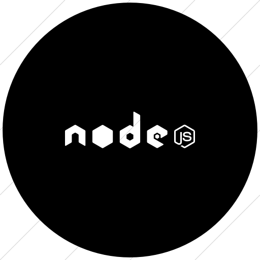 Flat Circle White On Black Raphael Node Js Icon