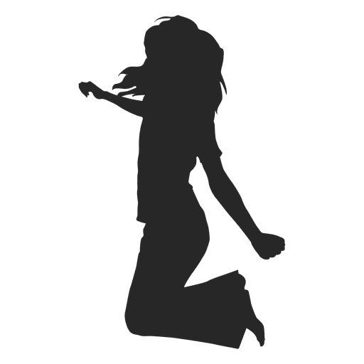 Jumping Girl Silhouette Icon
