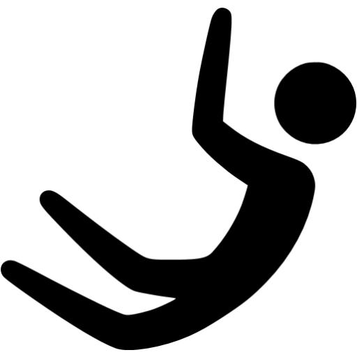 Black Base Jumping Icon