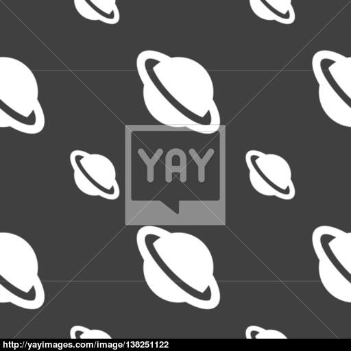 Jupiter Planet Icon Sign Seamless Pattern On A Gray Background